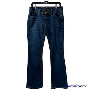 Seven7 Womens Blue Washed Bootcut Denim Thick Stitch Mid Rise Jeans Size 8